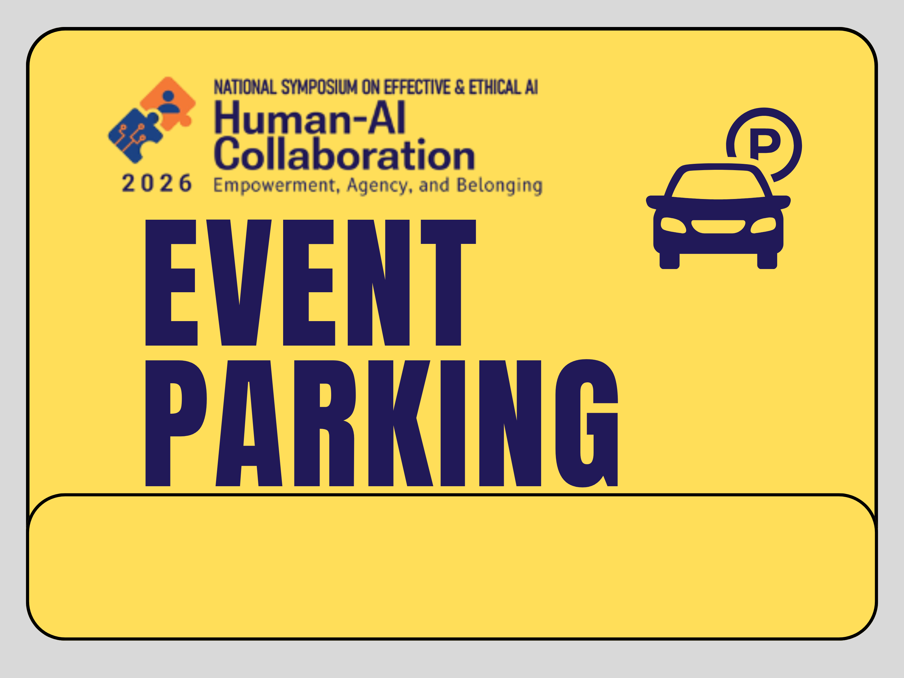 Yellow directional signs guiding attendees to NSEA 2026